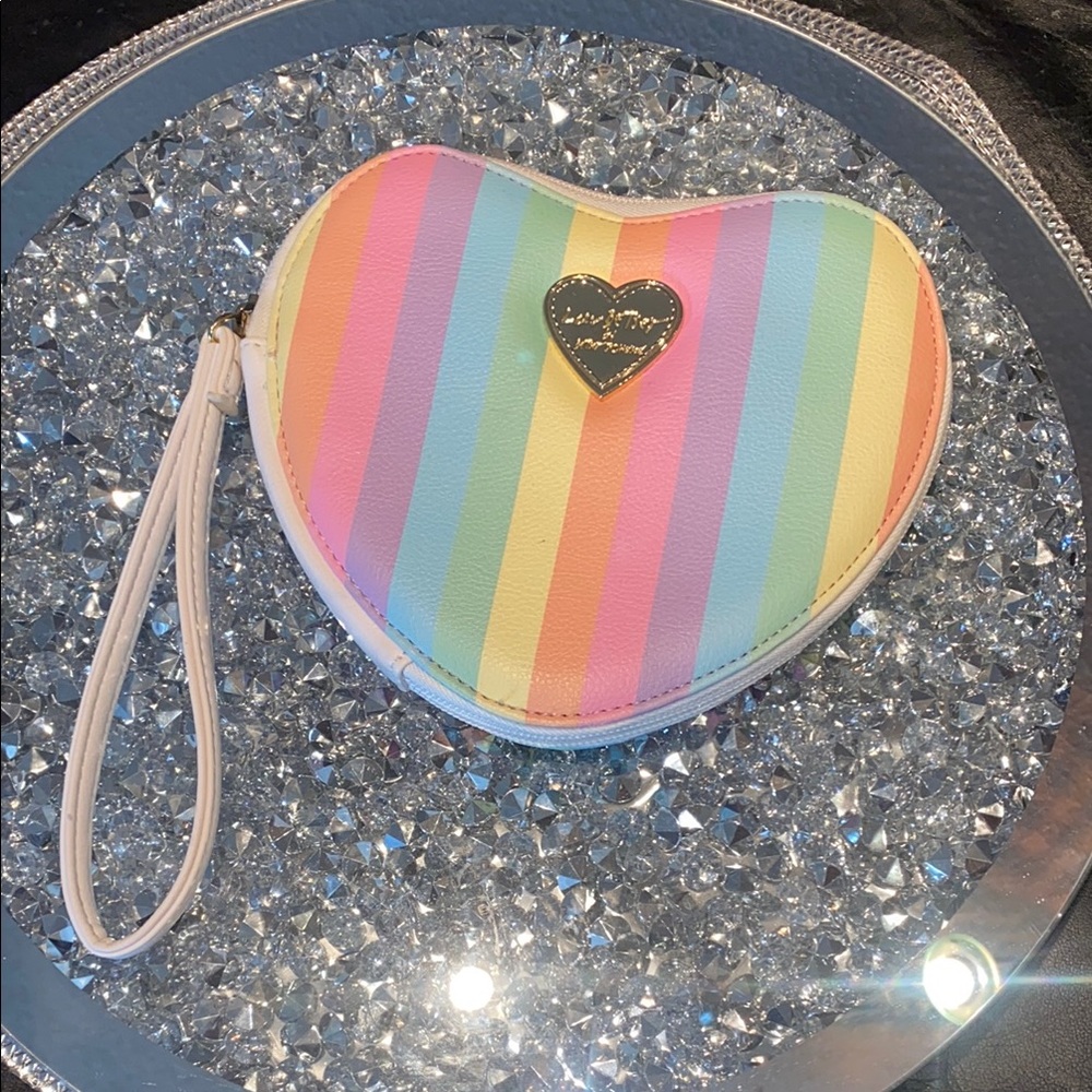 Betsey Johnson Rainbow Heart Wristlet